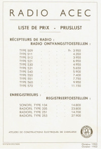 Radios ACEC 1952